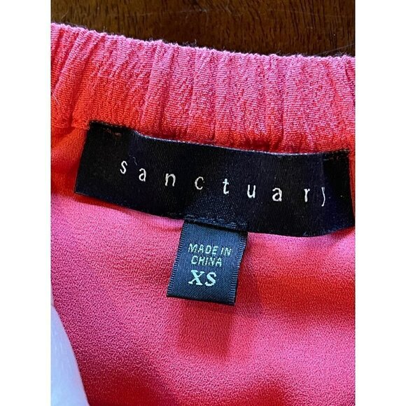 Sanctuary Pink Off The Shoulder Eyelet Detail Knee Length Dress Size XS - Picture 9 of 11